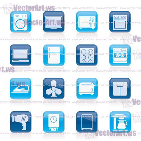 home appliance icons - vector icon set