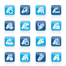 Insurance and risk icons - vector icon set