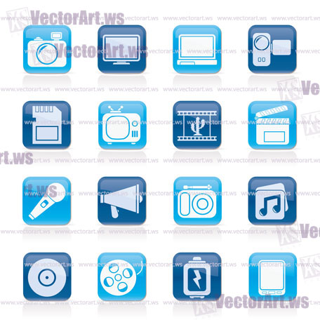 Multimedia and technology Icons - vector icon set