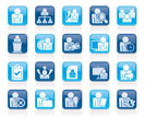 human resource and business icons - vector icon set