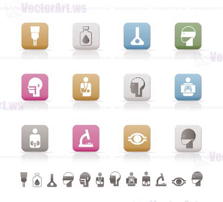 medical, hospital and health care icons - vector icon set