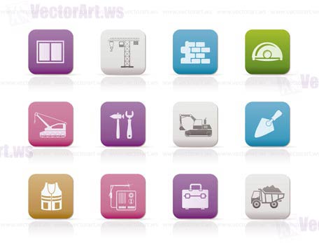 building and construction icons - vector icon set