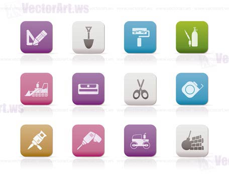 building and construction icons - vector icon set 2