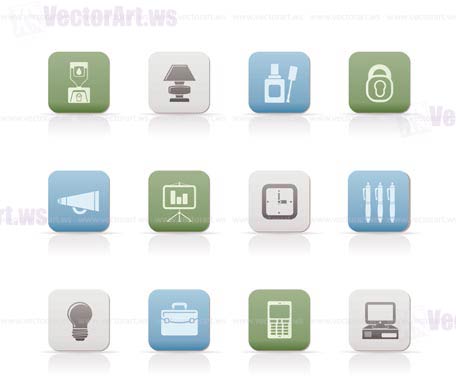 Business and office icons - vector icon set