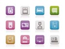 Home electronics and equipment icons - vector icon set