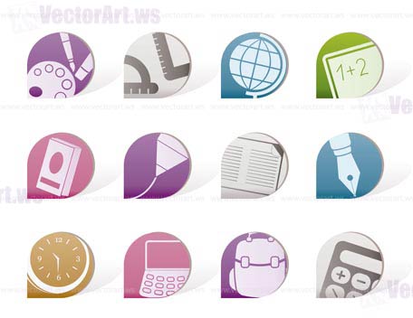 School and education icons - vector icon set