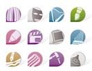 different kind of art icons vector icon set
