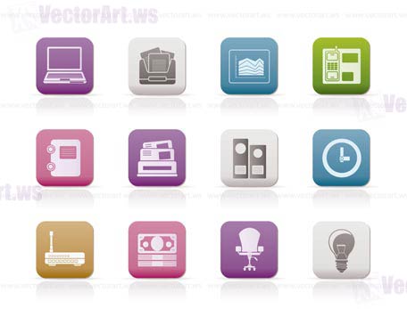 Business and office icons - vector icon set