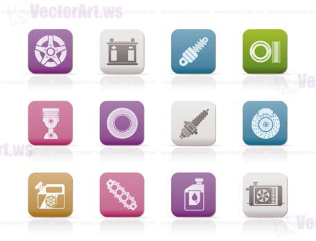 Car Parts and Services icons - Vector Icon Set 5