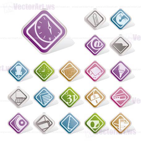 Simple Business and Office tools icons - vector icon set 2