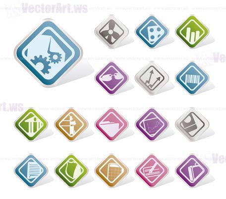 Simple Business and Office Icons - Vector Icon Set