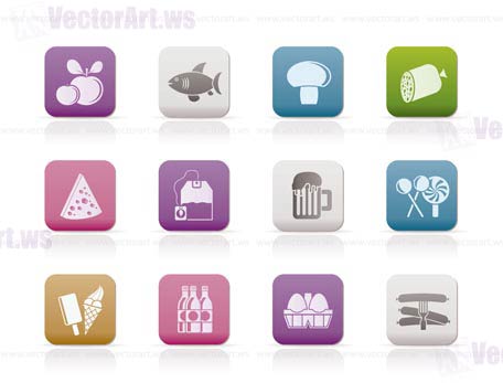 food, drink and shop icons - vector icon set