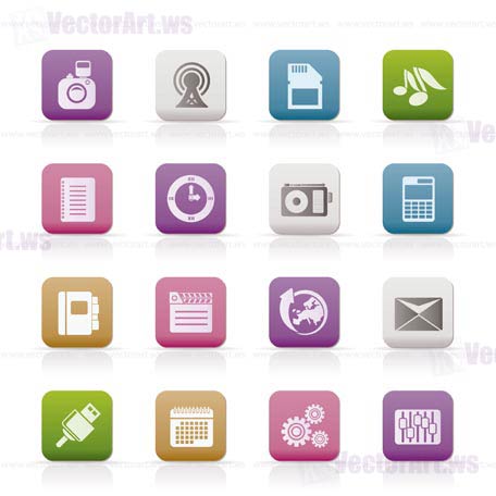 Phone Performance, Business and Office Icons - Vector Icon Set