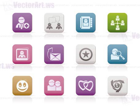 Internet Community and Social Network Icons - vector icon set