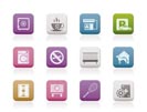 hotel and motel amenity icons - vector icon set