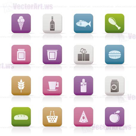 shop, food and drink icons - vector icon set