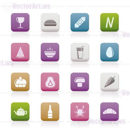 shop, food and drink icons - vector icon set 2