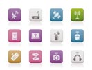 Wireless and communication technology icons - vector icon set