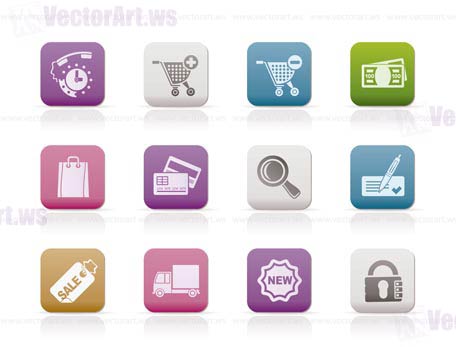 Internet icons for online shop - vector icon set