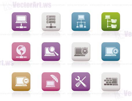 Network, Server and Hosting icons - vector icon set