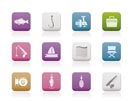 Fishing and holiday icons - vector icon set