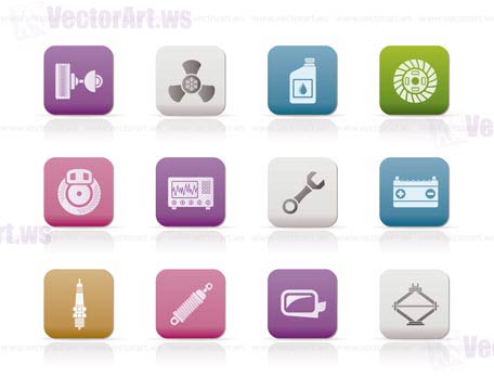 Car Parts and Services icons - Vector Icon Set