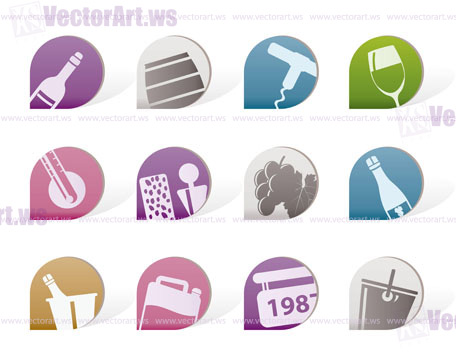 Wine and drink Icons - Vector Icon Set