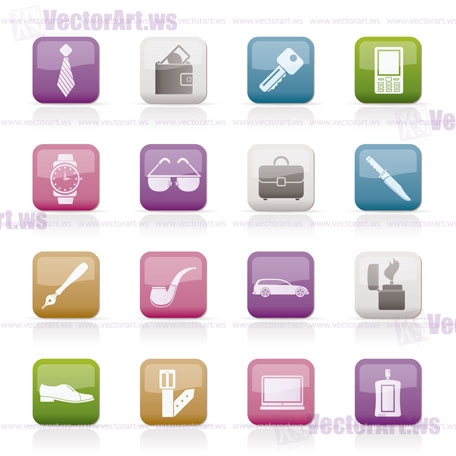 man Accessories icons and objects- vector illustration