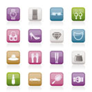 woman and female Accessories icons - vector illustration