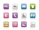 sports equipment and objects icons - vector icon set 1