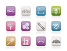 sports equipment and objects icons - vector icon set 2