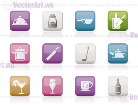 Restaurant, cafe, food and drink icons - vector icon set