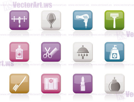 Personal care and cosmetics  icons - vector icon set