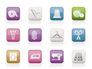 Textile objects and industry   icons - vector icon set