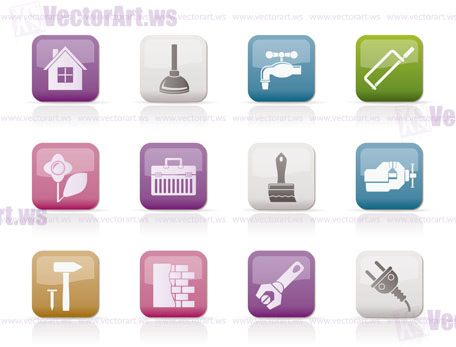 construction and do it yourself icons - vector icon set