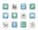 Different kind of drug icons - vector icon set