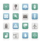 Power and electricity industry icons - vector icon set