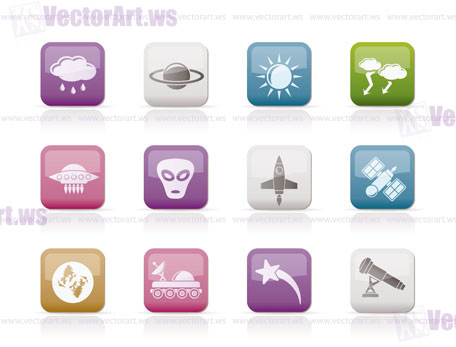 Astronautics and Space and univerce Icons - Vector Icon Set