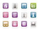 different kind of building and City icons - vector icon set