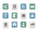 Oil and petrol industry icons - vector icon set