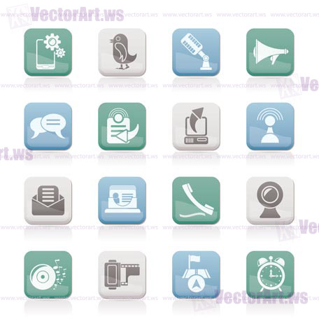 Mobile Phone and communication icons - vector icon set