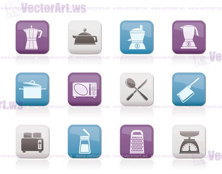 kitchen and household equipment icon - vector icon set