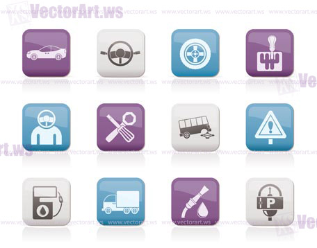 car services and transportation icons - vector icon set