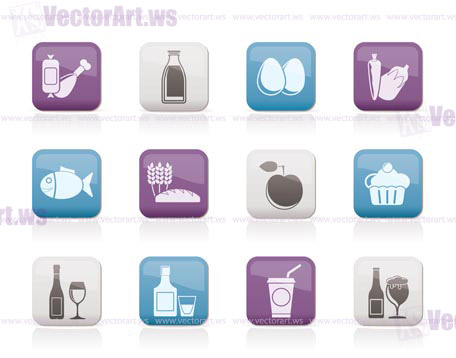 Food, drink and Aliments icons - vector icon set