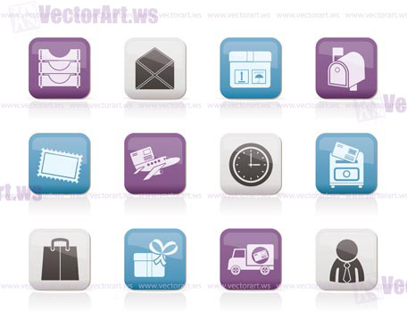 Post, correspondence and Office Icons - vector icon set