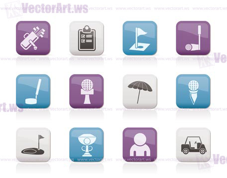 golf and sport icons - vector icon set