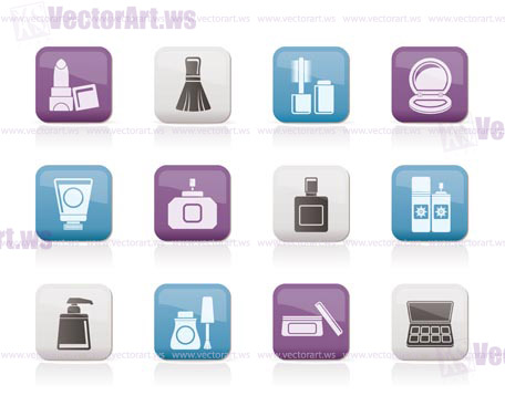 Cosmetic Industry and beauty icons - vector icon set