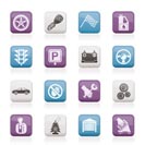 Car and transportation icons - vector icon set