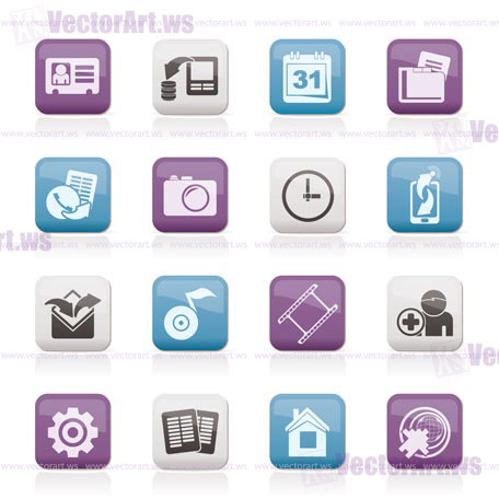 Mobile phone menu icons - vector icon set