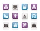 Business and office equipment icons - vector icon set